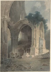 Den østlige enden av Rievaulx Abbey, Yorkshire