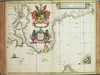 Et kart over sjøkystene fra Landsend i England til Cape Bona Esperanca
