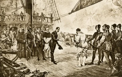 Admiralen i den spanske armadaen returnerer sin kårde til Francis Drake (1540–1596)