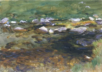 Brook and Meadow, ca. 1907 (wc, gouache og grafitt på hvitt vevd papir)