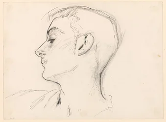 Hode av en ung mann (Albert de Belleroche) i profil