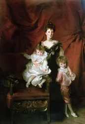 Fru William Marshall Cazalet og to av barna hennes, Edward og Victor, 1900