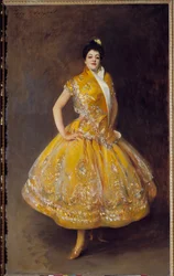 Portrett av den spanske danserinnen Carmencita. Maleri av John Singer Sargent (1856-1925), 1892, 2,32 x 1,42 m, Paris, Musée d