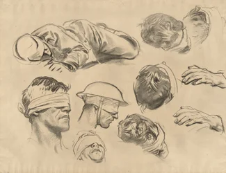 Studier for Gassed, 1918-1919.
