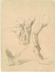 Studier for bryting av to klassiske mannlige figurer, 1919-1920.