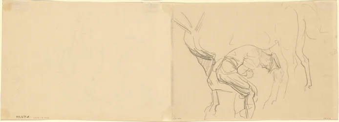 Studie for skoing av Calvary-hester på forsiden [verso], 1918.