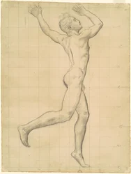 Studie av Apollo for "Apollo og Daphne"