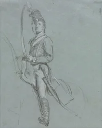 En husaroffiser til hest, 1812.