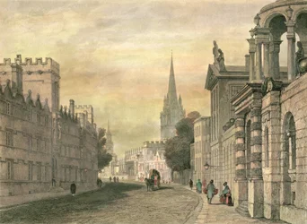 The High Street, Oxford, gravert av G. Hollis, 1835