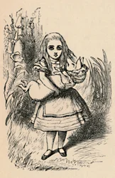 Alice holder en gris i armene, 1889