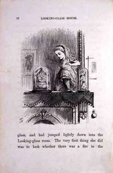 Alice i speilrommet, illustrasjon fra «Alice gjennom speilet» av Lewis Carroll (1833-98)