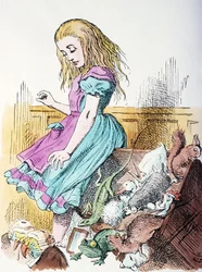 Alice omgitt av dyr