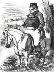 Tegneserie som viser John Bull som ser på høstmanøvrer