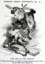 Politisk satire som skildrer William Ewart Gladstone