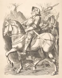 The Knight and His Companion Punch, 5. mars 1887, 1887.