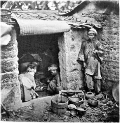 Kina, en enkel familie, ca. 1870 (bilde)
