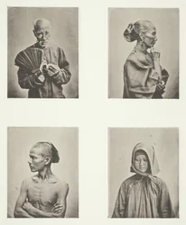 Fire hoder, typer av arbeiderklassen, ca. 1868.