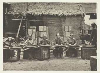 Teplukking i Canton, ca. 1868.