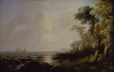 Utsikt fra Bass Rock (olje på lerret)