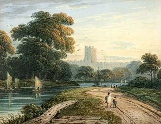 Figurer på veien til Windsor (akvarell)