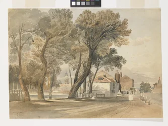 Sketch From Nature On The Thames (Chelsea) (akvarell over blyant på hvitt papir)