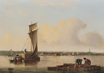 En kjøl på Humber, sent på 1820-tallet (olje på panel)