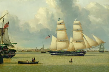 Briggen «Helen» utenfor Hull, ca. 1837 (olje på lerret)