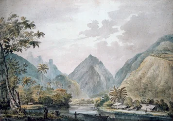 Utsikt over Vaitepiha-dalen, Tahiti, 1777