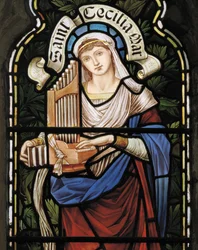 St Cecilia, Lady Chapel Window, ca. 1885 (farget glass)