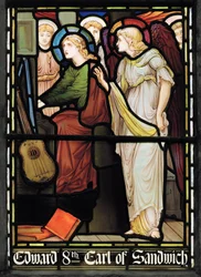 St Cecilia Singing, Lady Chapel Window, ca. 1885 (farget glass)