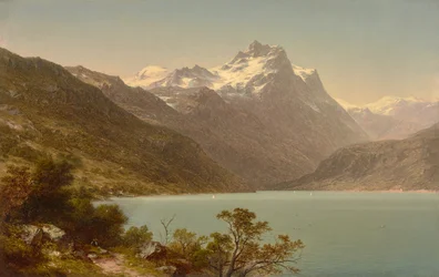Alpesjøen 1860 (olje på lerret)