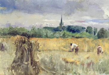 Harvest Field, Stratford-upon-Avon (olje på lerret)