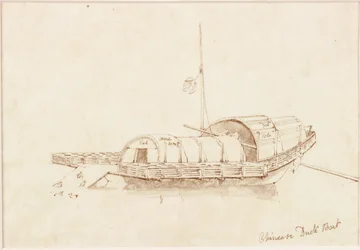Chinese Duck Boat (blekk (spiral) på papir (på papir))