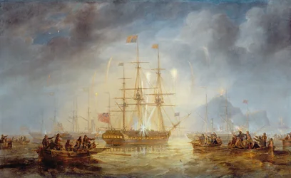 Dronning Victorias ankomst til Edinburgh (olje på lerret)