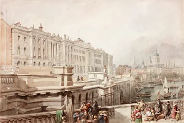 Somerset House og St Pauls fra Waterloo Bridge (kroppsfarge)