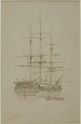 The Buckinghamshire, Bombay (blyant og akvarell (monokrom) på papir (grå))