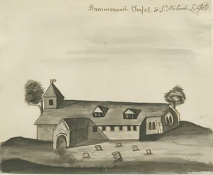 Hammerwich Church: sepia-tegning, nd [c 1780]