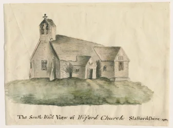 Weeford Church: vannfargemaleri, 1782