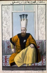 Mahmud I (1696–1754) Sultan 1730–54, fra «En serie portretter av Tyrkias keisere»