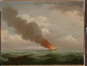 «Luxborough Galley» brant nesten ned til vannet, 25. juni 1727