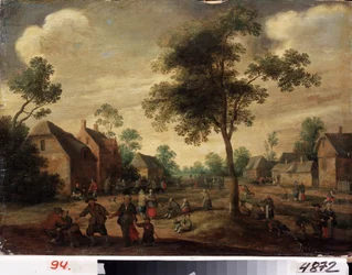 ""Fete de village"" (Landsfeiring) Nederlandsk landskap. Maleri av Jost Cornelisz Droochsloot (1586-1666) Kharkov nasjonalmuseum Ukraina