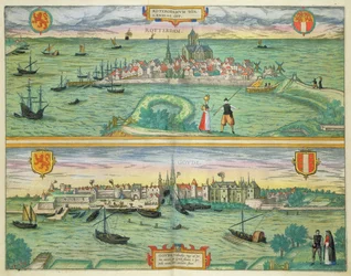 Kart over Rotterdam og Gouda, fra 