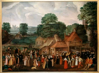 Bryllupsfest i Berdmondsey Maleri av Georges Hoefnagel (1542-1601) (ec.engl.) 1600 Privat samling