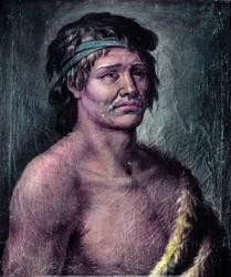 Portrett av en indianer fra Patagonia, tegning laget under ekspedisjonen til Alessandro Malaspina i Sør-Amerika, ca. 1791 (tegning)