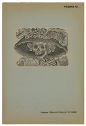 Calavera de la Catrina, ca. 1910, trykt 1943 (foto-relieff etsing med gravering)