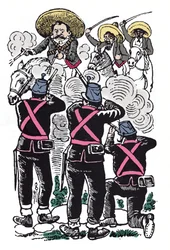 Den meksikanske revolusjonen (1910-1920): De føderales kamp mot de revolusjonære troppene til Emiliano Zapata (kjent som El Caudillo del Sur).