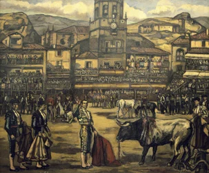 GUTIERREZ SOLANA, José (1886-1945). Tyrekamp i Ronda (Capea en Ronda)
