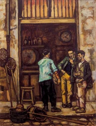 Tavernaen i Santander (Spania) 1944-1945 (olje på lerret)