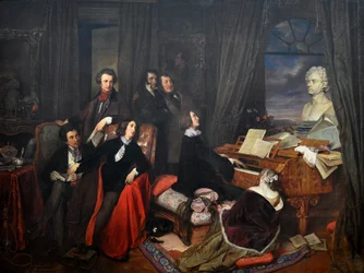 Franz Liszt fantaserer ved pianoet, 1840
