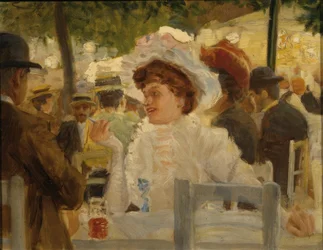 Prater-scene fra Wien (dame med hatt)